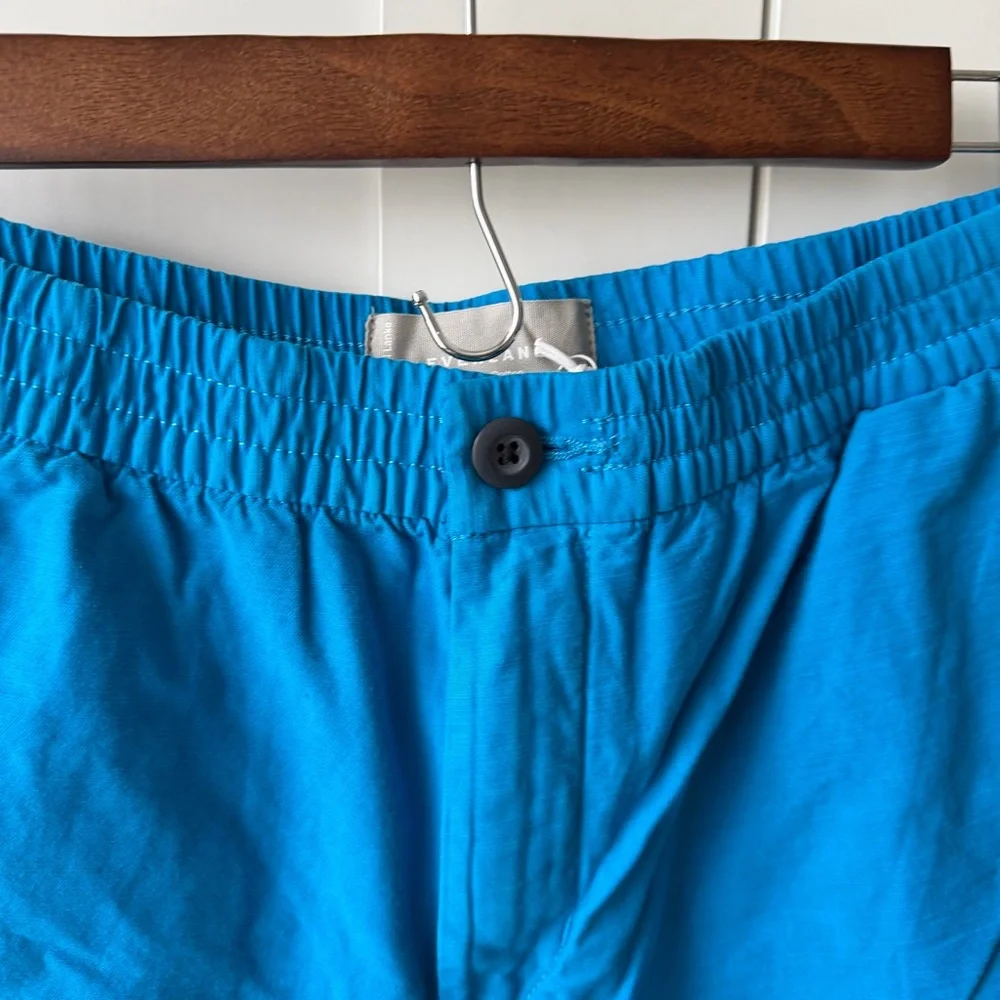 Everlane‎ The Organic Cotton Linen Blend Cargo Shorts Men's Teal Blue small NWT